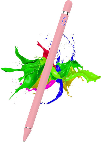 DOGAIN Active Stylus Pen for Touchscreen, iPad Pencil 1.5mm Fine Point Pen, Digital Pens Rechargeable for Tablet, Stylus Pens Compatible with iPad Air/Mini/Pro/Android/iPhone and Most Device - Pink