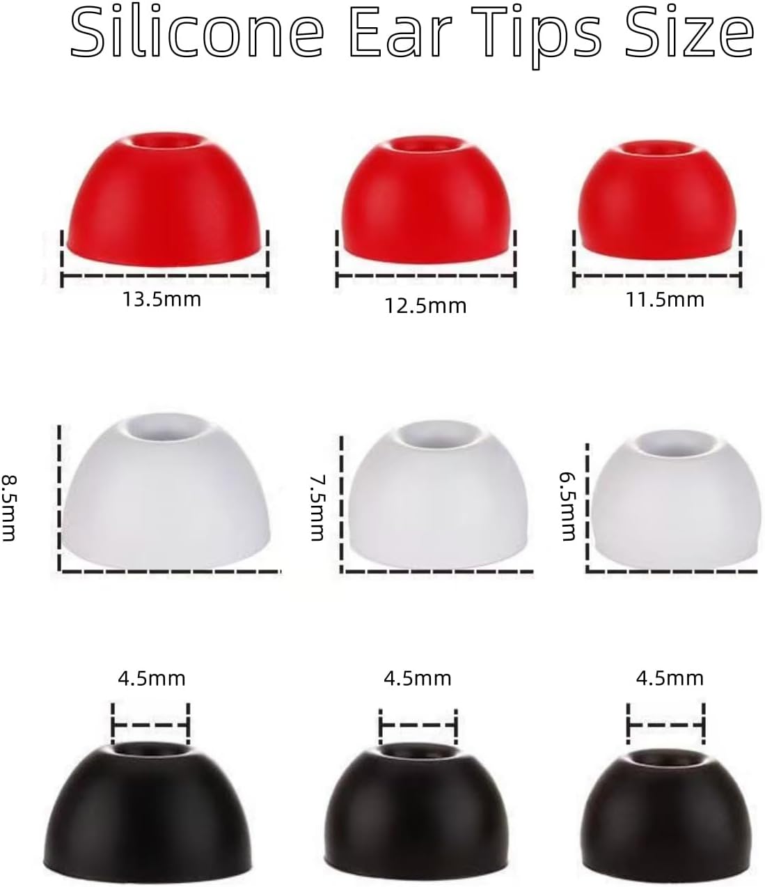 Replacement Ear Tips for Beats Fit Pro, Beats Studio Buds+, Beats Studio Buds, Beats Solo Buds Silicone Earbuds Washable Noise Isolation, Fit in The Charging Case, 6 Pairs S/M/L (Black)