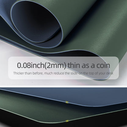 YSAGi Desk Pad, Desk Mat, Dual-Sided Desk Pad, 31.5" x 15.7" Laptop Leather Desk Pad Protector, Desk Blotter for Keyboard and Mouse, Waterproof Desk Writing Pad for Office(Dark Green+Dark Blue)