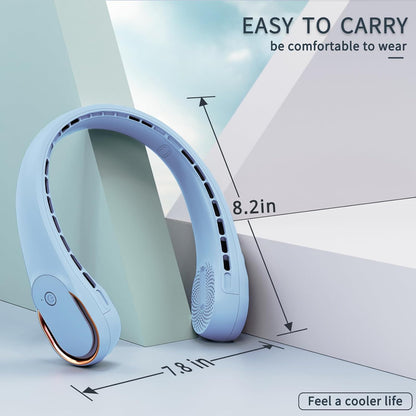 Neck Fan, Bladeless Neck Fan, USB Rechargeable Personal Fan, 4000 mAh Battery Operated Wearable Fan, 3 Speeds Adjustable,Faster Cooling, Ultra Quiet, Suitable for Home, Office, Travel, Sports