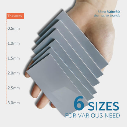 Aairhut Thermal Pad 13W/mK [0.5~3mm], 85 x 45 x 3mm Silicone Cooling Pad Non Conductive Heat Resistance Extreme Odyssey Cover with Dual Self-Adhesive Films for PC Laptop PS4/PS5/CPU/GPU/Computer