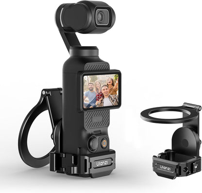 ULANZI PM01 Magnetic Mount Stand Compatible with DJI OSMO Pocket 3, Aluminium Expansion Camera Holder with Cold Shoe and 1/4'' Mount, 181/270/360° Adjustment Magnetic Adapter Pocket 3 Accessories