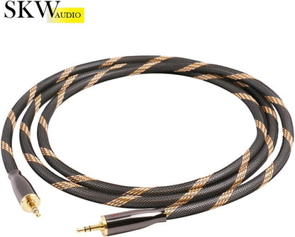 SKW Audiophiles High Gauge AUX Cable 3.5mm Male to Male Jack Cable with Diameter 6.8mm Stereo Audio Cable 3.2ft (1m)
