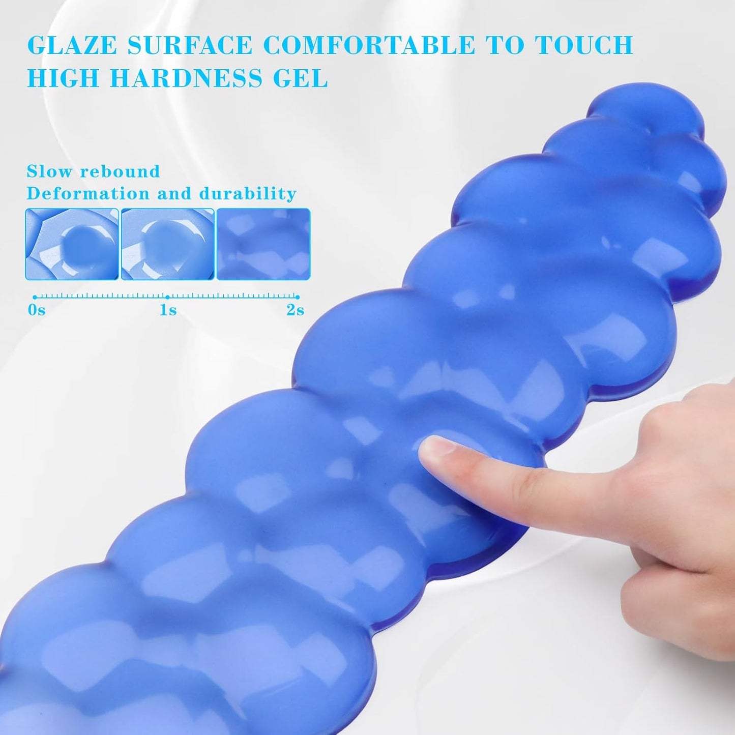 Gel Cloud Keyboard and Mouse Wrist Rest, Cute Wrist Support and Arm Support Rest for Typing Pain Relief，Suitable for Office/Computer/Laptop/Gaming Set-Blue