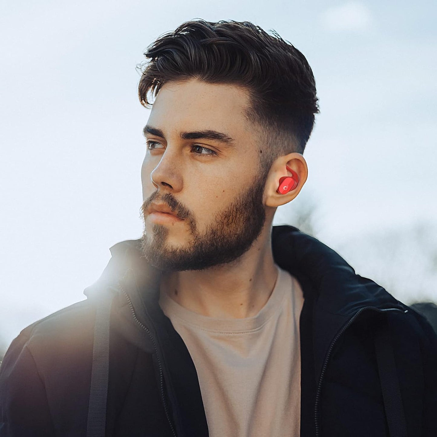 AhaStyle 3 Pairs Beats Studio Buds Ear Hooks Anti-Slip Ear Covers Silicone Accessories【Not Fit in The Charging Case】 Compatiable with New Beats Studio Buds 2021 (Red)