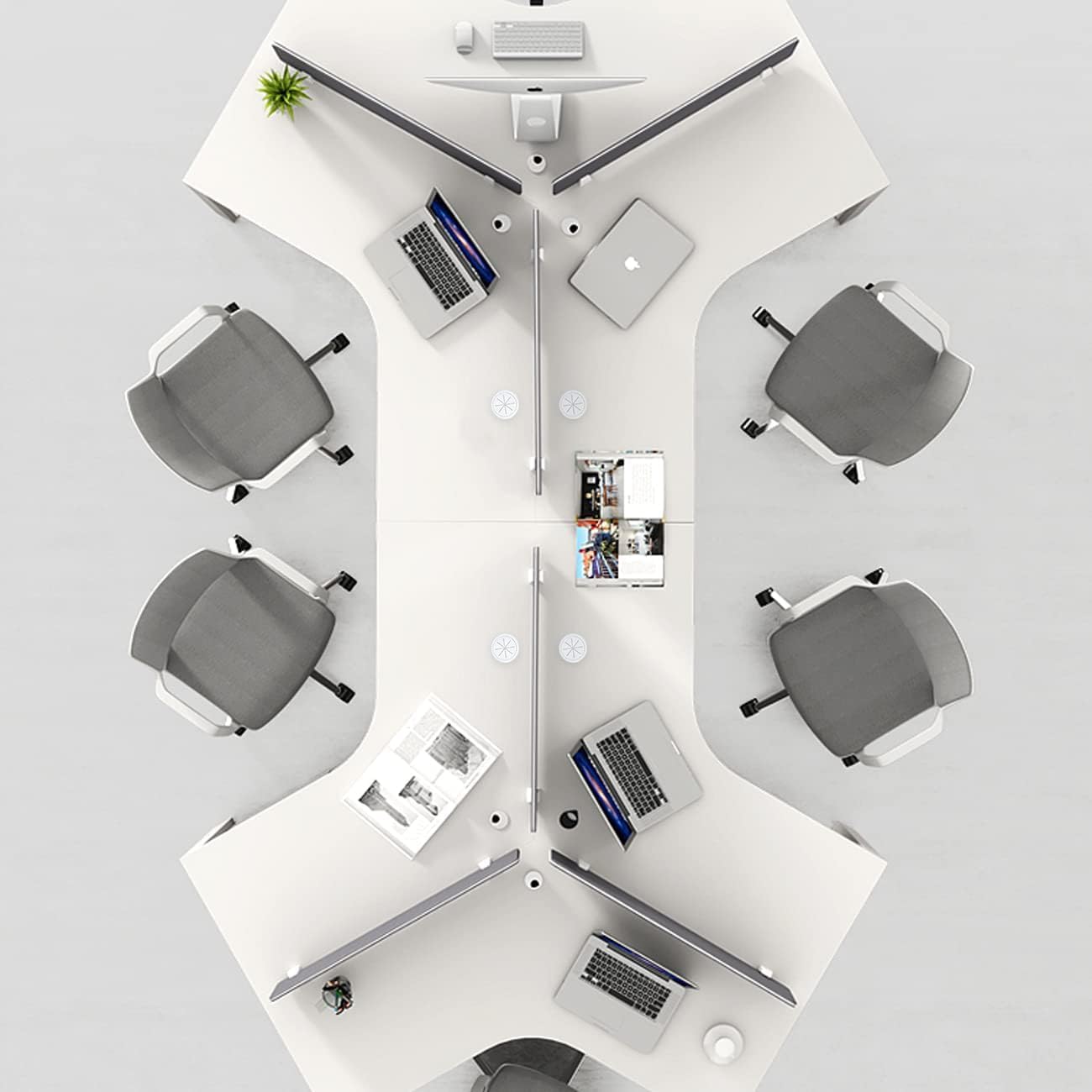 Aifeier ET 2PCS Desk Grommet 2 Inch/50mm Rubber Cable Wire Grommet Cable Hole Cover for Managing and Hiding Office PC Desk Cable Cord (White)