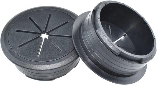 Aifeier ET 2PCS Desk Grommet 2 Inch/50mm Rubber Cable Wire Grommet Cable Hole Cover for Managing and Hiding Office PC Desk Cable Cord (Black)