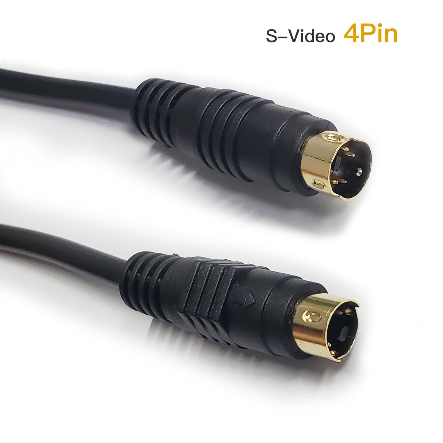 S Video Cable, S-Video Cable 4 pin Connector Male to Male Gold Plated Compatible with DVD Player, Home Theater, DSS receivers, VCRs, DVRs/PVRs - 3.28FT