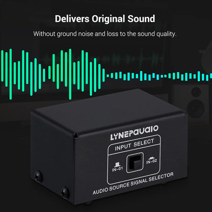 Audio Switcher RCA 2 in 1 Out/1 in 2 Out A/B Switch Stereo Audio Splitter Box with No Distortion RCA Jack for Switching Between Computer Speakers and Headphones