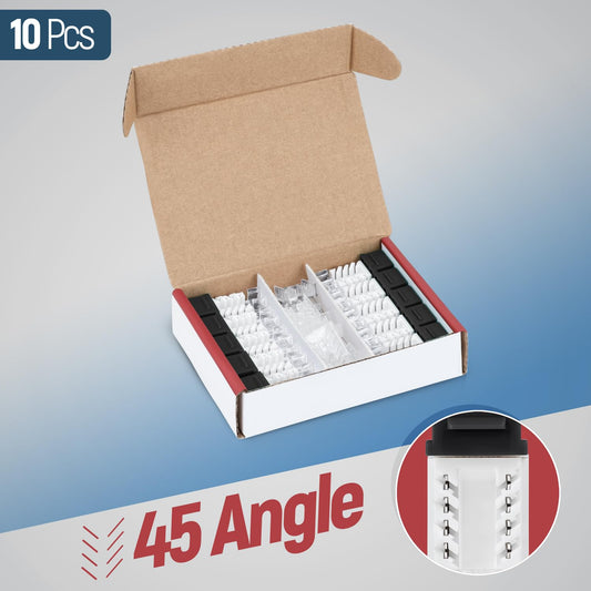 Everest 45° Angled RJ45 Cat6 Keystone Jacks 10-Pack in Black - Slim Profile Female RJ45 Connectors - Cat 6 Keystone Jack - Compatible with 45° Angled Speed Termination Tool - 45Term (B0BL3GS7ZY)