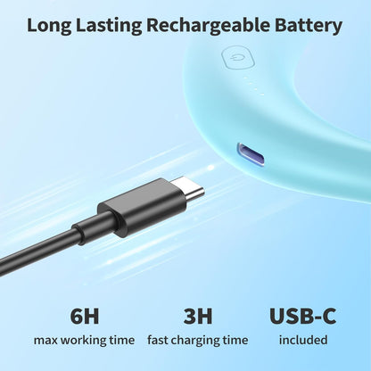 PANERGY Portable Neck Fan Rechargeable Hand Free Personal Fan Mini Wearable Battery Operated USB Fan for Men Women Kids Sport Work Travel