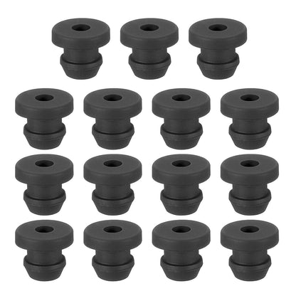 PATIKIL 6mm / 1/4 Inch Drill Hole,1/8 Inch ID Rubber Grommets, 15Pcs Top Hat Grommet for Wiring Eyelet Ring Gasket Automotive Firewall Cable Hole Plugs Wires Protection, Black