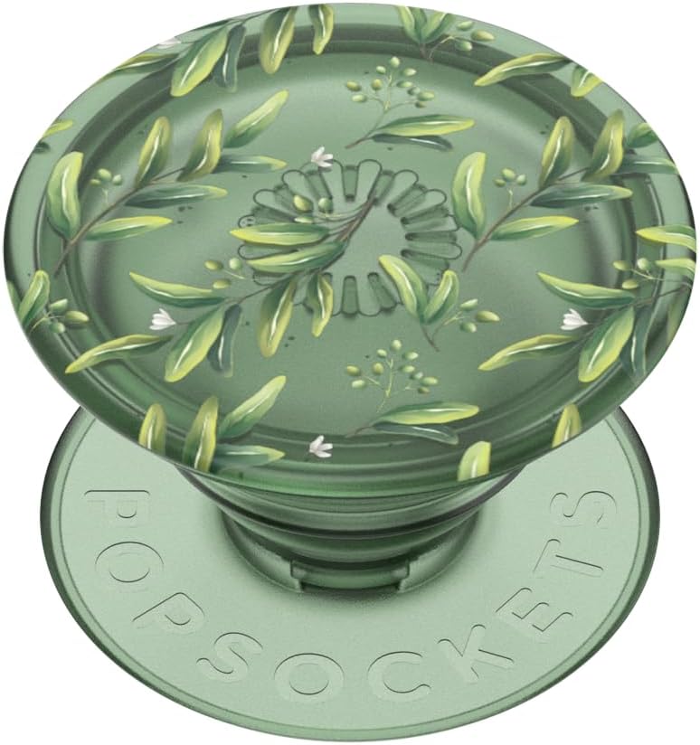PopSockets Plant-Based Phone Grip with Expanding Kickstand, Adhesive Grip, Eco-Friendly - Translucent Olive