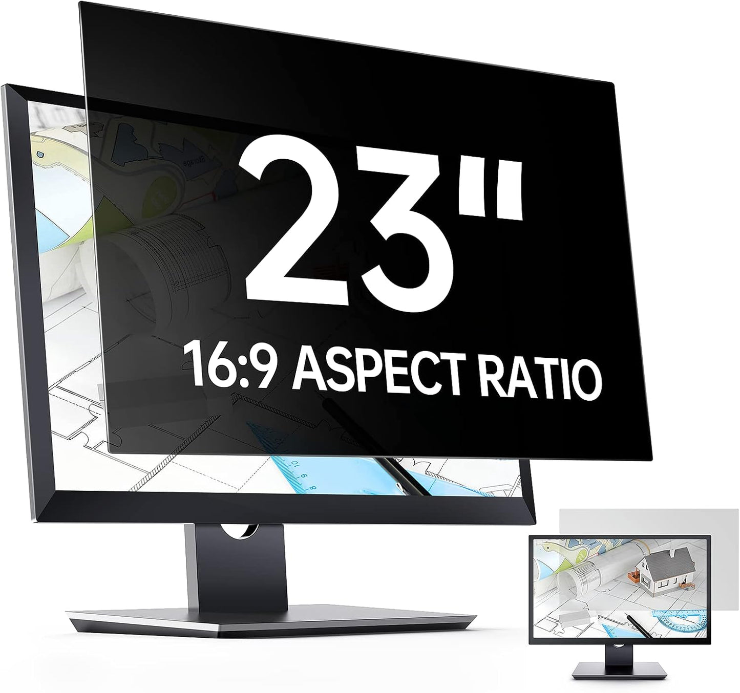 Privacy Screen Filter for 23 inch Widescreen Monitors - Computer Monitor Privacy Screen (16:9 20.04'x11.26')