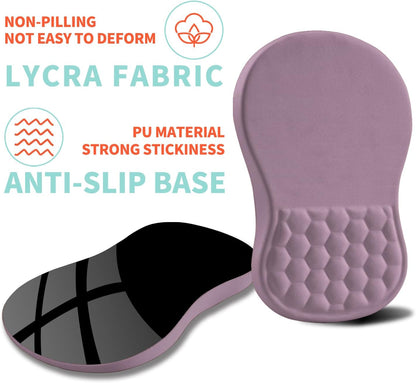 Ergonomic Mouse Pad Wrist Support with Memory Foam Massage Bulge, Carpal Tunnel Pain Relief Mousepad Wrist Rest for Mouse(12x8 inch, Purple)