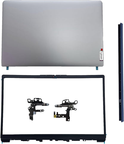 Replacement Laptop LCD Cover Back Rear Top Lid Bezel Hinges with Hinge Cover for Lenovo IdeaPad 1 15ADA7 1 15AMN7 5CB1F36621 5B30S19034 5H50S29036 5CB1F36618 Silver