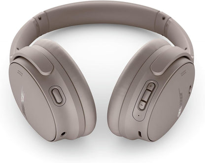 Bose QuietComfort Bluetooth Headphones, Wireless Headphones with Active Over Ear Noise Cancelling and Mic, Deep Bass, Up to 24 Hours of Playtime, Sandstone