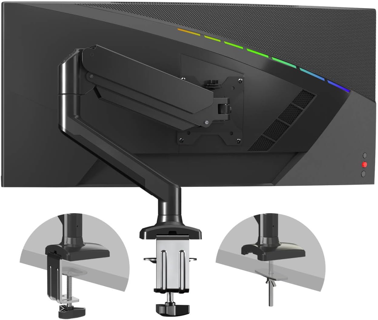 PHOLITEN Single Monitor Mount Fits 13-32 inch,4.4-19.8lbs, Fully Adjustable Gas Spring Monitor Arm with VESA 75 * 75mm/100 * 100mm Mount