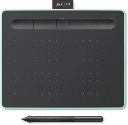 Wacom Intuos Small Bluetooth Graphics Drawing Tablet, Portable for Teachers, Students and Creators, 4 Customizable ExpressKeys, Compatible with Chromebook Mac OS Android and Windows - Pistachio