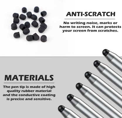 20Pcs Replacement Tips Silicone Rubber Touch Screen Pens Tips for Touch Pen (6 * 6mm)