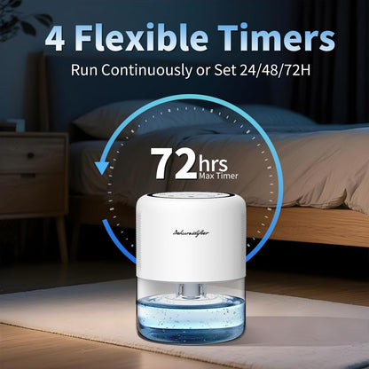 44oz(1.3L) Small Dehumidifier for Home, Auto-Off Quiet Portable Dehumidifier with 3 Modes, 10 Color Lights, 4 Timer Settings for Bedroom Bathroom Closet (215 sq.ft)