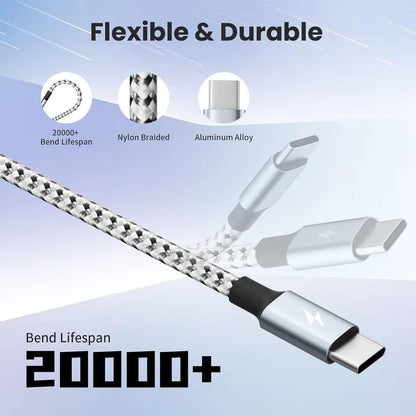 USB C Multi Charging Cable, Dual Type C Cable 1Pack 5FT, USB C Splitter with 4 Type-C Connectors,4 in 1 Multiple Nylon Braided Cable Compatible with iPhone 15 Pro Max/Samsung Galaxy/Tablets/Google.