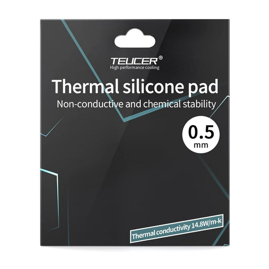 Thermal Pad 14.8 W/mK, 120x120x0.5mm, Non Conductive Heat Resistance High Temperature Resistance, Silicone Thermal Pads for Laptop Heatsink GPU CPU LED Cooler (0.5mm)