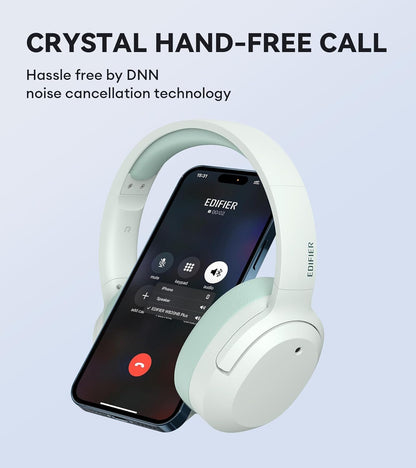 Edifier W820NB Plus Hybrid Active Noise Cancelling Headphones - LDAC Codec - Hi-Res Audio Wireless & Wired - Fast Charge - 49H Playtime - Over Ear Bluetooth V5.2 Headphones- Green