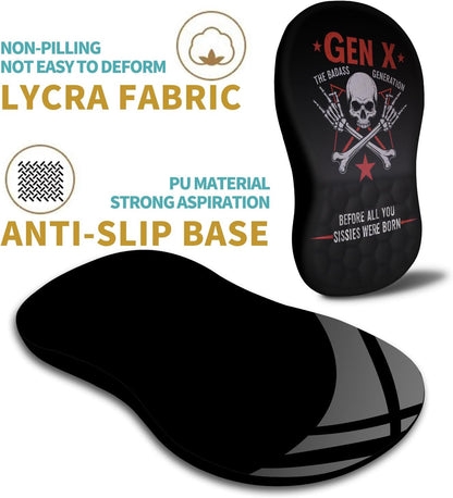 Hokafenle Ergonomic Mouse Pad Wrist Support with Massage Design, Wrist Rest Pain Relief Mousepad with Memory Foam&Non-Slip PU Base, Mouse Pads for Wireless Mouse & Desk (12x8 inch,Gen X)