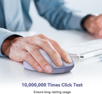 TECKNET Bluetooth Mouse, 4800 DPI Wireless Mouse, 2-Year Battery 6 Adjustable DPI, 6 Buttons Compatible with Laptop/Windows/Computer - Lavender