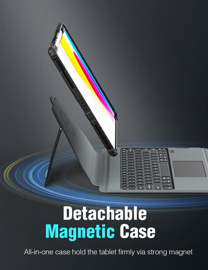 Nillkin for iPad 10th Generation Case with Keyboard & iPad 11th (A16, 2025), Magic-Style Magnetic Detachable Backlit Keyboard Case with Camera Cover and Multi-Touch Trackpad for 10th Generation