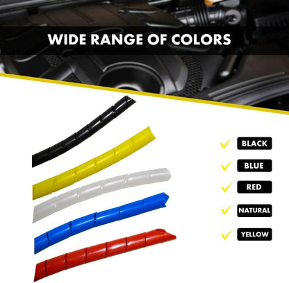 Kable Kontrol Vortex Spiral Cable Wrap - 1/8” Inch 100’ Feet Long - Hose Protector Flexible Polyethylene Wire Conduit Tubing Cable Sleeve Cord Cover to Organize Wires – Black