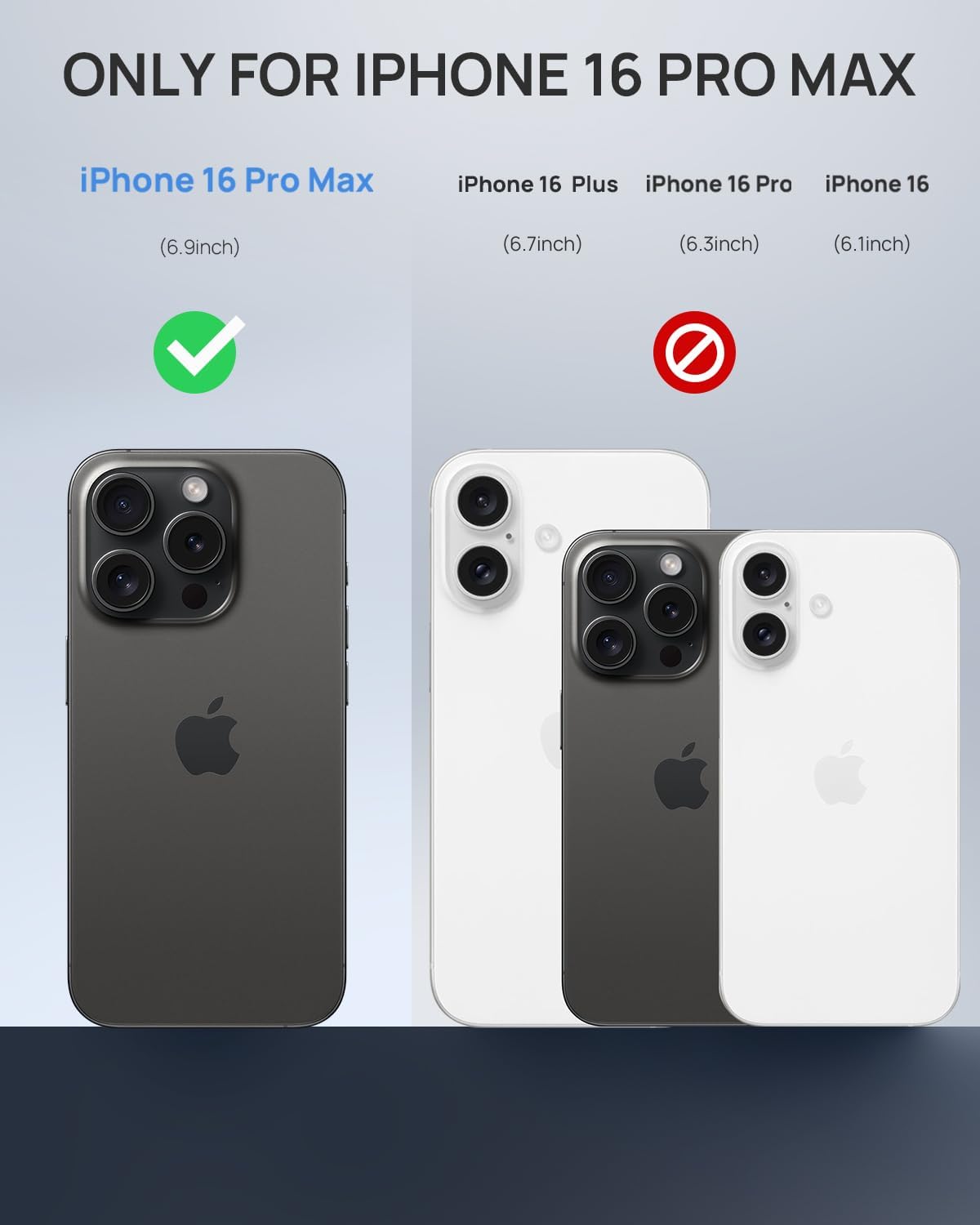 Lanhiem Magnetic for iPhone 16 Pro Max Case, IP68 Waterproof Dustproof Case, [Compatible with Magsafe] [Built-in Screen Protector] Full Body Heavy Duty Rugged Phone Cover 6.9 inch, Black/Clear