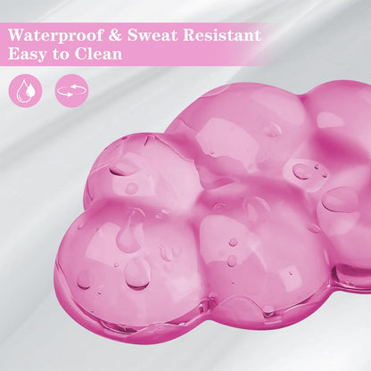 Gel Cloud Mouse Wrist Rest, Cute Wrist Support and Arm Support for Mouse Rest Typing Pain Relief，Suitable for Office/Computer/Laptop/Gaming (Transparent Pink)