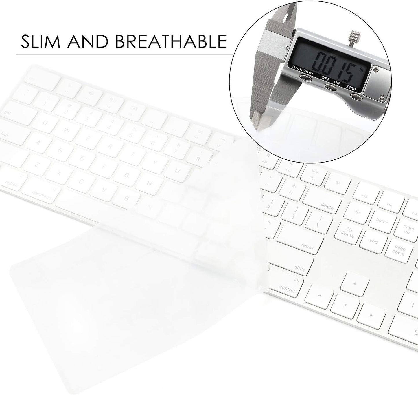 Allinside Transparent Cover for Apple iMac Magic Keyboard with Numeric Keypad MQ052LL/A A1843 US Layout