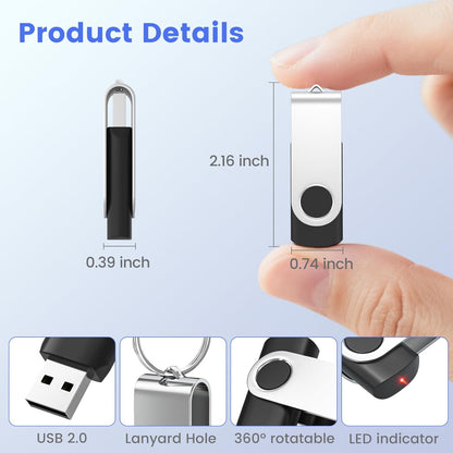 ABLAZE 128MB Flash Drives 500 Pack, USB 2.0 Thumb Drives Bulk Swivel Memory Stick Bulk USB 500 Pack Pendrives 128MB (Mixcolors)