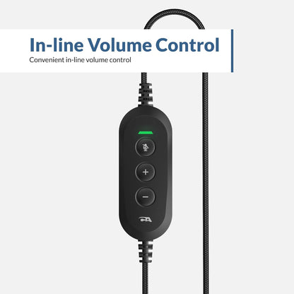 Cyber Acoustics USB-C Stereo Headset (AC-5014) – Durable, Crisp, and Clear Communication in Classrooms and at Home; in-Line Controls for Volume and Mic Mute