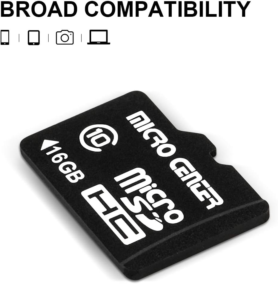Micro Center 16GB Class 10 Micro SDHC Flash Memory Card with Adapter for Mobile Device Storage Phone, Tablet, Drone & Full HD Video Recording - 80MB/s UHS-I, C10, U1 (5 Pack)