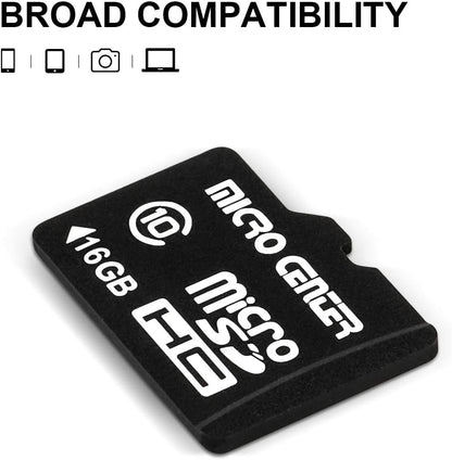 Micro Center 16GB Class 10 Micro SDHC Flash Memory Card with Adapter for Mobile Device Storage Phone, Tablet, Drone & Full HD Video Recording - 80MB/s UHS-I, C10, U1 (5 Pack)