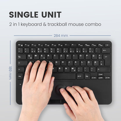 Perixx PERIBOARD-526 US, Wired Mini USB Keyboard with Trackball - X Type Scissor Keys - 11.18x7.17x1.1 Inches - Build-in 2 USB Hubs - US English