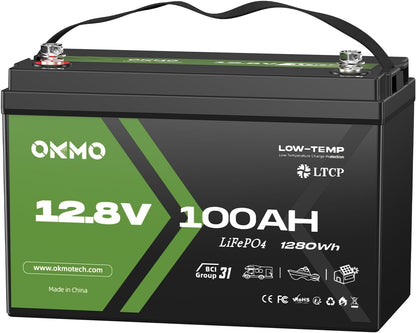 12V 100Ah LiFePO4 Lithium Battery, Group 31, Built-in 100A BMS, Low-Temp Protection, 15000+ Deep Cycles, Lightweight Rechargeable Battery for RV, Solar, Marine, Trolling Motor, Home, Off-Grid