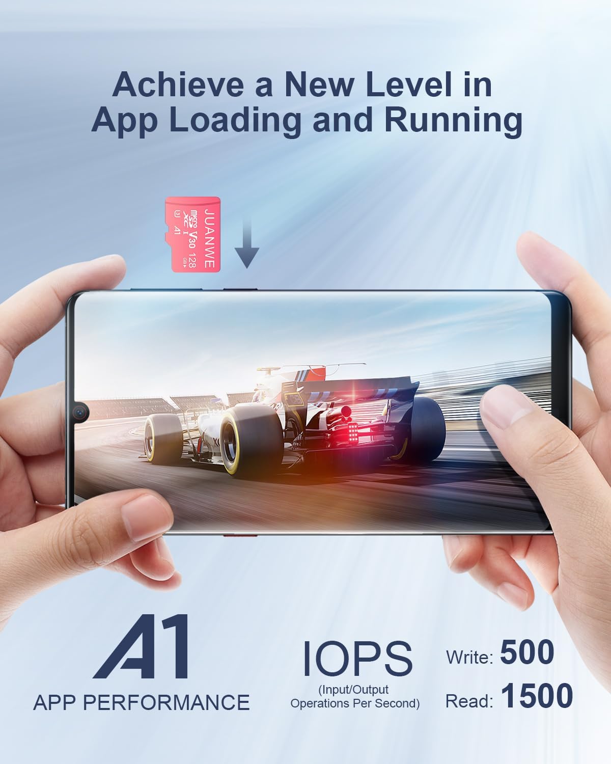 JUANWE 128GB Micro SD Card 2 Pack microSDXC Memory Card with SD Adapter C10 U3 A1 V30 Memory Card TF Card Pink, 128GB