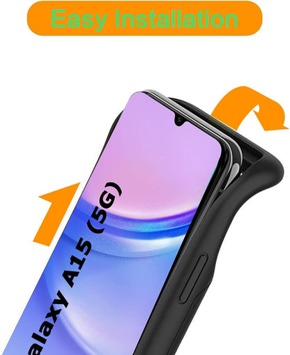 Battery Case for Galaxy A15, Enhanced 10000mAh Portable Protective Wireless Charging Case Support Carplay Compatible with Galaxy A15 (6.5 inch) Rechargeable Extended Battery Charger Cover - Black