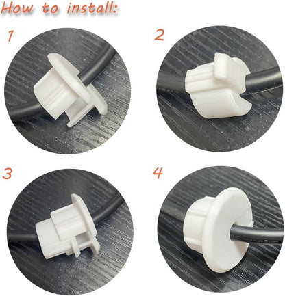 Wall Bushing Grommet for Starlink Dishy Router Ethernet adapter Cable, Starlink Cable Routing Kit Feed-Through for 1 inch Wall Hole and Furnitures Wire Hole (White, 1 Pack)