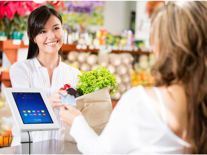 Pyle Tablet Metal Security Stand Holder, Adjustable Clamp-Style Arm, Fits iPad and Other Tablets, Works with Key, Anti-Theft Design, Floor Standing, 7.4" x 10.2"