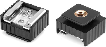 2Pack Flash Hot Shoe Mount Adapter to 1/4 Thread Hole with 1/4"-20 Male to 1/4"-20 Male Tripod Screw Adapter for Flash Holder Bracket Light Stands Umbrella Holder Flash Bracket,Strong &Solid (Update)