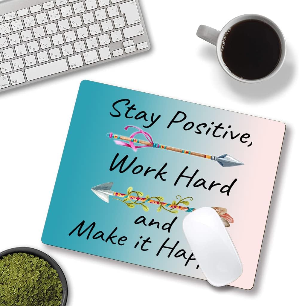 Mouse Pad, Premium-Textured Mouse Mat, Non-Slip Rubber Base Mousepad for Laptop, Computer & PC,9.5×7.9 in,Inspirational Quote Stay Positive