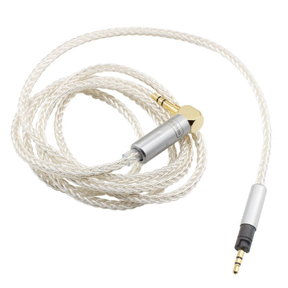 Youkamoo 3.5mm Right Angle 8 Core Silver Plated Copper Braided Replacement Upgrade Cable Compatible for Sennheiser Momentum 2.0 Momentum 3 HD1 Over-Ear On-Ear Headphones, 4ft 1.2m