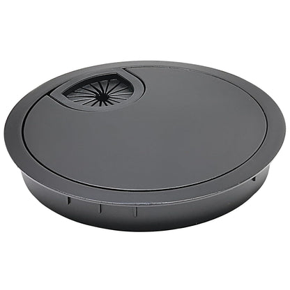 Desk Grommet 2-3/8" (60 mm), Desk Cord Hole Cover, Cable Grommet Metal Zinc Alloy Materilal, Desk Hole Grommet for Office and Home Table Cable, Detachable Cable Cord Organizer (Flat Black 1 Pcs)