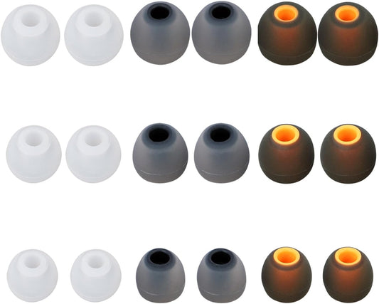 Earbud Replacement Tips Silicone Earbud Tips Earbud Covers Fit for in-Ear Headphones (Inner Hole 3.8mm -5.1mm) Ear Tips Earbud Rubber Tips 9 Pairs S/M/L